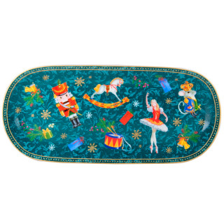 Блюдо овальное 25х11.5 см YQ25002 Щелкунчик и мышиный король (Зеленый)