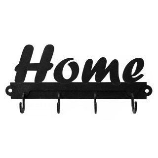 Ключница металлическая, настенная "Home №2" (чёрный)