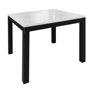 Стол журнальный Классик М (546*546 столешница 16 мм цв.Люкс) мрамор белый