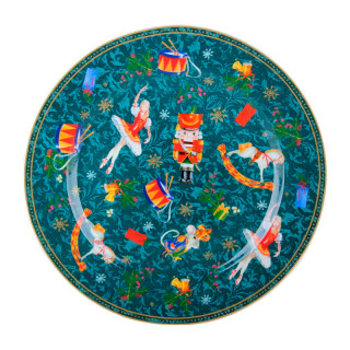 Тарелка обеденная 24см YQ25002 Щелкунчик и мышиный король, зеленый