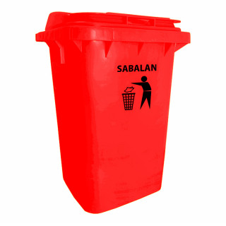 Мусорный бак с крышкой "Sabalan" 60 л (красный)