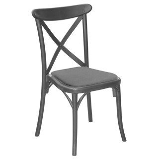 Стул пластиковый "Кантри" с м.эл. серый, м/п (Гобелен/Кзам)