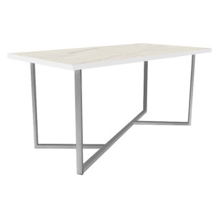 Стол "Джаспер" 1600х800 (столешница F цв.Люкс) Мрамор светлый