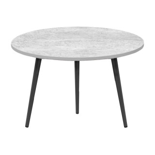 Стол журнальный с ножк.мет.конус..40см (D-600 столешница 16 мм цв.Люкс) бетон светлый