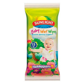 Влажные салфетки SUNLIGHT Baby15 шт (шоу-бокс)
