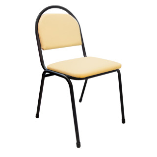 Стул "СМ-7" каркас - чёрный, обивка - кзам бежевый