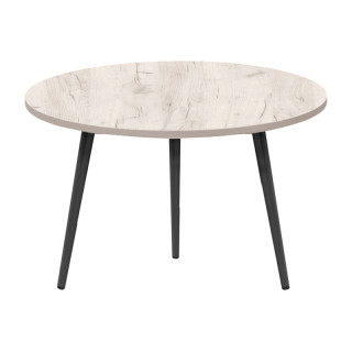 Стол журнальный с ножк.мет.конус..40см (D-600 столешница 16 мм цв.Люкс) дуб крафт белый