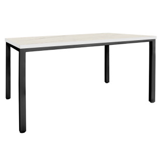 Стол прямой каркас тр.40*40 (1400*800 столешница F цв.Люкс) мрамор светлый