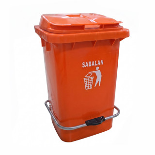 Бак мусорный 60л.Sabalan на колесах с педалью (оранжевый)