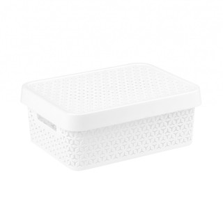 Корзина "Элемент" 11л (с крышкой)(белый)