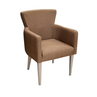 Кресло "Нико" цв. каркас (Кожзам АОД/ГОБ.Stock) коричневый