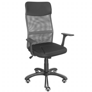 Кресло FB-88 (мет.каркас) подл.пл.Г-17,крест.пл.d670-1 м/п, кол JL спинка серая+сидушка чёрная