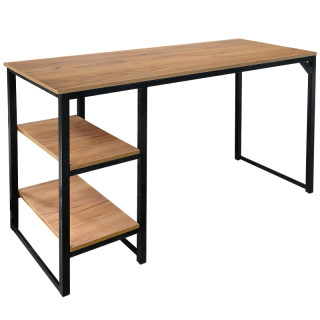 Стол Крис (1200*500 столешница 16 мм с полками цв.Люкс) дуб вотан