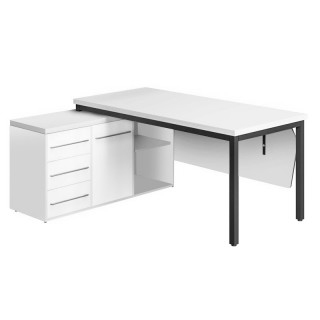 Стол с тумбой Хантер (F) белый