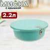 Миска с крышкой "ТЭСТИ" 2,2 л (Морская волна)