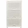 Комод Keeplex Ajur с ящиками на колесиках трехсекционный компакт 37х30х56,3см белое облако