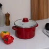 Кастрюля эмалированная 3,0л (бордовый)