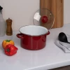 Кастрюля эмалированная 3,0л (бордовый)