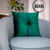 Подушка 45х45 с пуговицей бархат (Изумрудный)