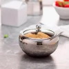 Сахарница металлическая с крышкой