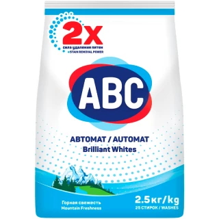 Стиральный порошок "ABC" ГОРНАЯ СВЕЖЕСТЬ 2,5 кг